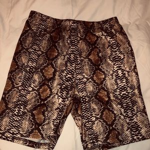 SHEIN snake skin biker shorts
